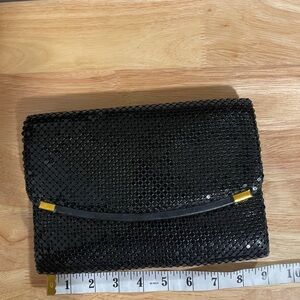 Vintage 70s 80s clutch Chic Black metal mesh Clutch